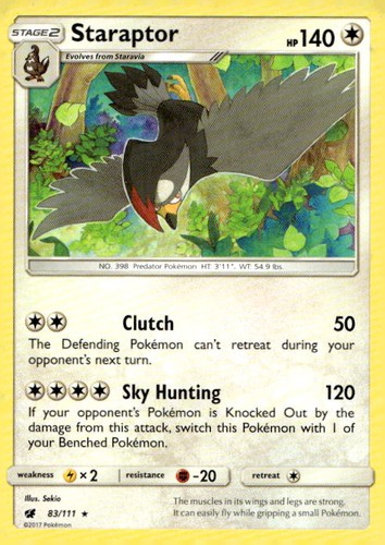 Staraptor 83/111 Rare Crimson Invasion Pokemon Lightly Played