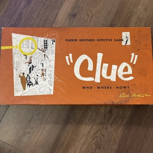 Clue Parker Brothers Detective Board Game 1956/60 USA Vintage Complete w/rules
