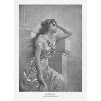 EDOUARD BISSON Glamorous Lady - I've me a Look...- Antikdruck 1895
