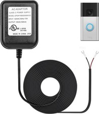 Ring Doorbell Charger,18VAC UL Certified Power Adapter Compatible 18V-Black