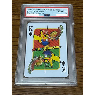 PSA 10 Pokemon king of Spades mario pikachu graded playing card