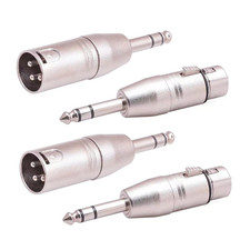 4 Pack 6.35Mm 1/4" Male to XLR Male  1/4" TRS to XLR Female Adapters