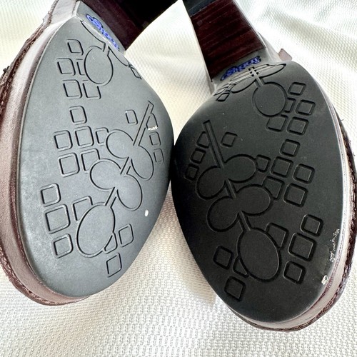Zapatos de tacón Indigo by Clarks de cuero borgoña punta abierta honda trasera talla 5,5 82752 - Imagen 11 de 15
