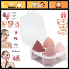 Makeup Sponges Set - 4 Beauty Blending Sponges with Holder  Egg Case, Flawless