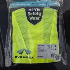 Pyramex Hi-Vis Safety VestLot of 4 – Brand New Pyramex Hi-Vis Safety Vests – X-L