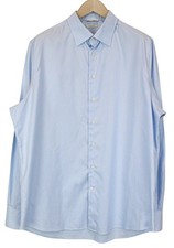 Suitsupply Men's Formal Shirt 45/17 3/4 Slim Blue Pure Cotton Lang rmlig