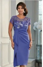 Size 16 Midnight Velvet Purple Formal Wedding Dinner Date Lillian Floral Dress