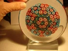 VINTAGE GORGEOUS LARGE, HEAVY MURANO PAPERWEIGHT ON GLASS STAND