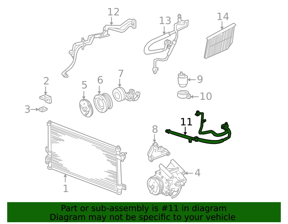 Conjunto de manguera y tubo genuino Ford XW4Z-19D734-BA Foto 2 de 3