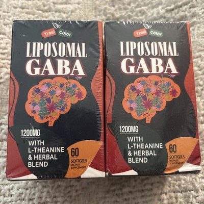 2x Trasicolor Liposomal GABA with L-Theanine Supplements 1200mg 60 Softgels X 2
