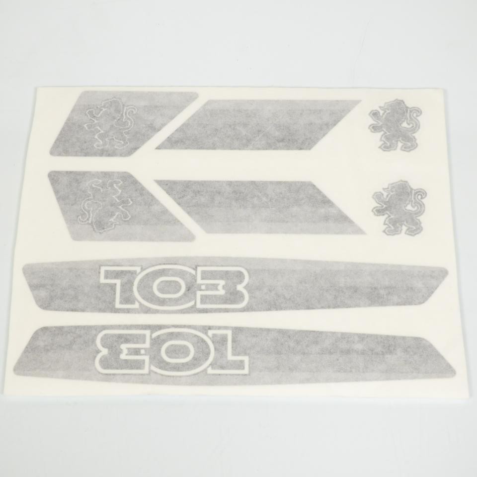 Sticker Peugeot 103 SP planche 8 autocollants de qualité d'origine gris noir