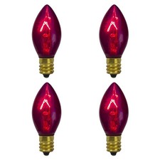 Northlight Pack of 4 Pink Twinkle C7 Transparent Christmas Replacement Bulbs
