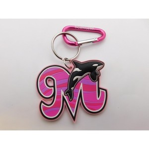 Shamu The Killer Whale Letter M Pink Key Chain Souvenir Preowned