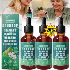 Soursop Bitters Liquid Drops 10 in 1 with Sea Moss, Moringa, Turmeric, Black See