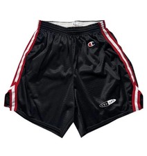 Vintage Champion Equinox Black / Red Mesh Shorts Size M