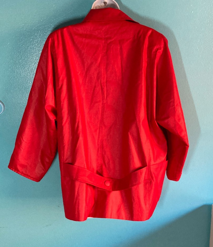 Claude Havrey Womens Vintage French Made Red Coat Blazer Jacket One Size image 8