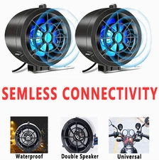 Bluetooth Amplifier Motorcycle ATV Speakers Waterproof Stereo Audio Radio System