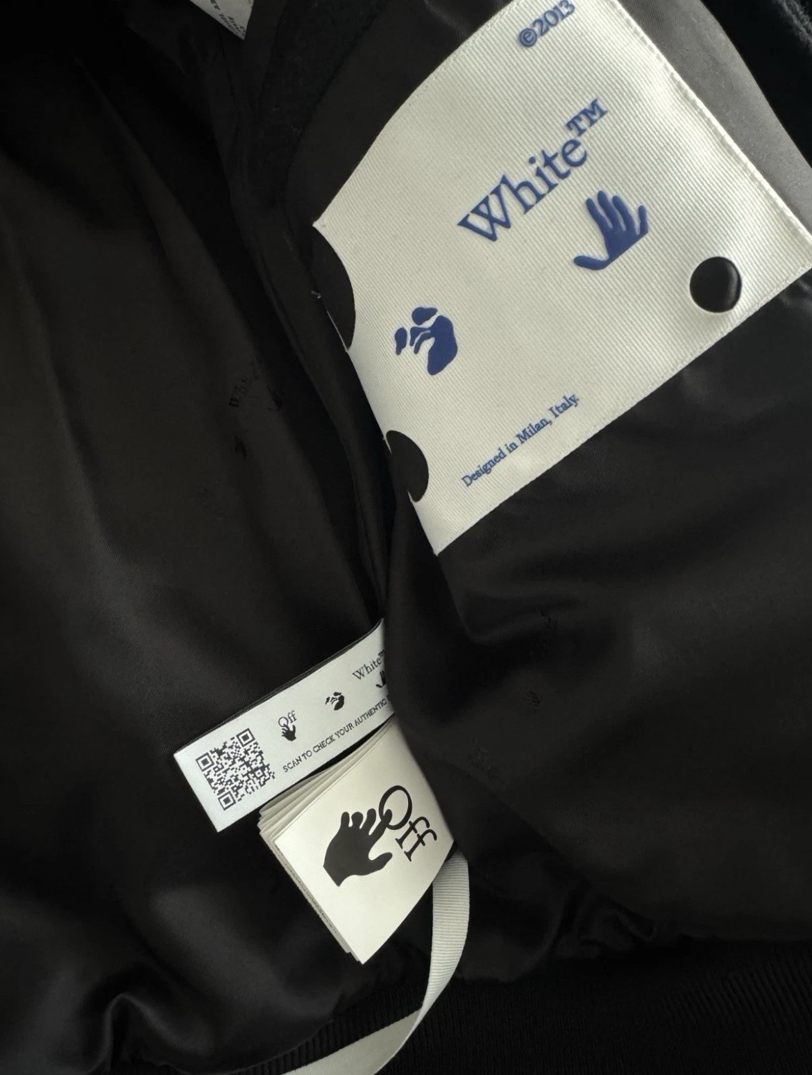 Off-White Varsity Jacket Black Wool, Size Large - image 3