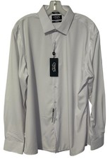 Chaps Men’s Dress Shirt White Sz  XL 17-17.5 34/35 Slim Fit Stretch