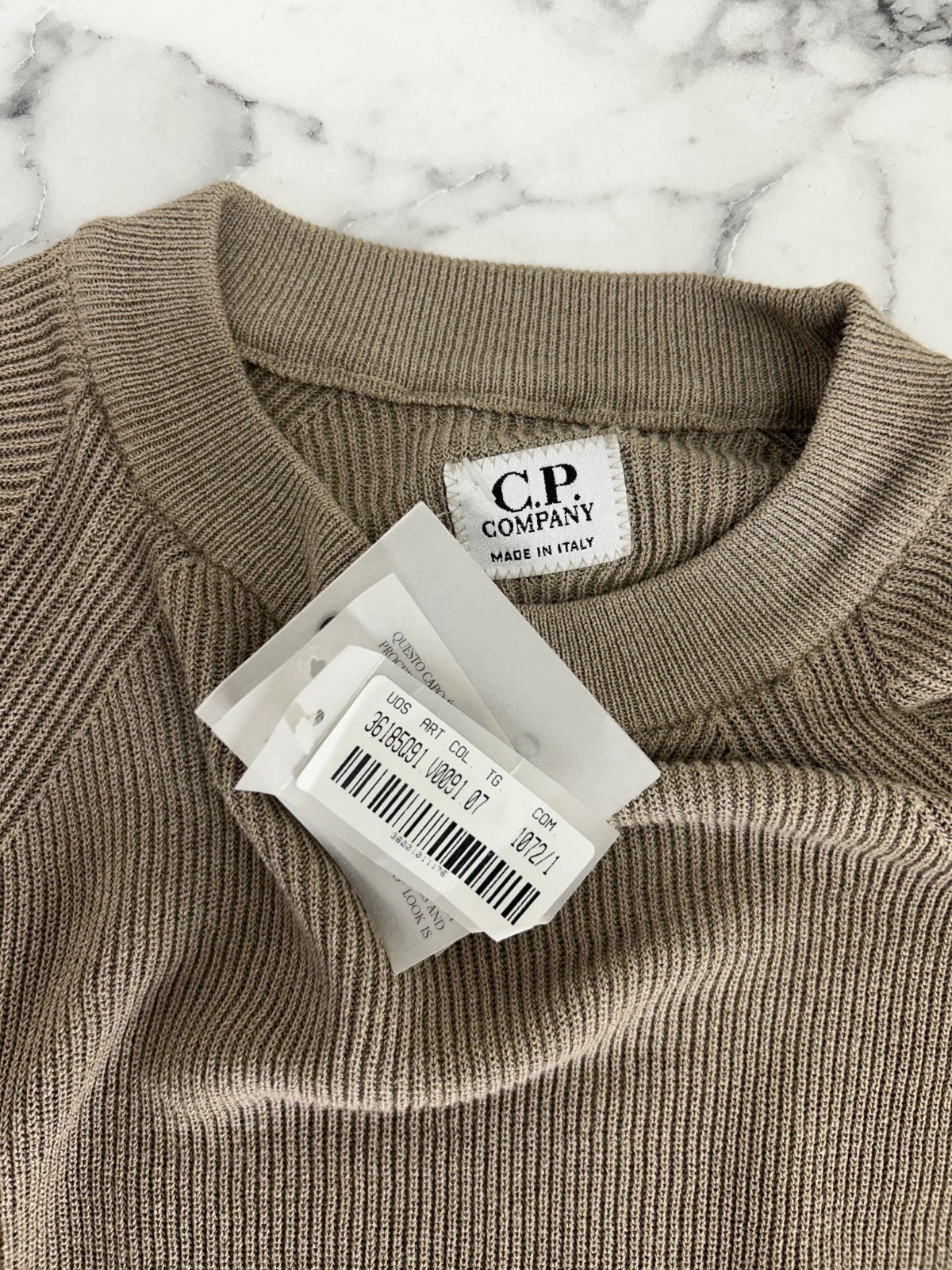 New CP Company Sand Crew Neck Micro Rib Knitwear - RRP 145 Size 3XL image 5