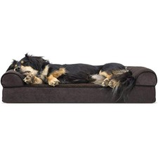 FurHaven Soft, Orthopedic Foam Sofa Dog Bed with Washable  Medium, Coffee