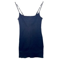 Abercrombie & Fitch Black Ribbed Knit Scoop Spaghetti Strap Mini Dress Womens XS