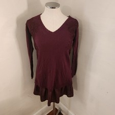 Lauren Conrad Dark Purple V Neck Dress Women's Size XS
