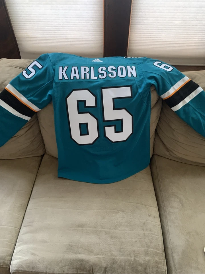 Auténtica camiseta Adidas Climalite de los San Jose Sharks - #65 Erik Karlsson - talla 42 Foto 2 de 4
