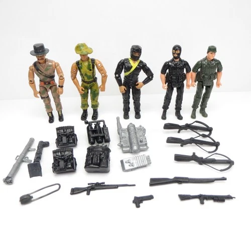 Mixed Lot Of Vintage 1980s GI Joe KO Figures & Accessories Remco Lanard Bravo Co
