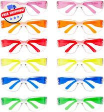 Safety Glasses - Scratch Resistant Wraparound Eyeware, Polycarbonate, 12 Colors