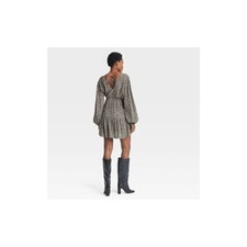 A New Day Balloon Long Sleeve Dropped Waist Mini A-Line Dress