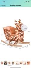 Kids Plush Rocking Horse Giraffe Style Themed Ride-On Chair Toy With Sound Brown