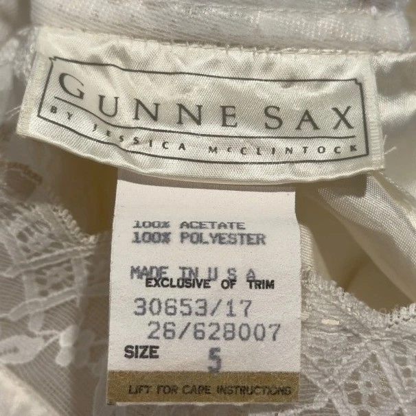 Blusa Body Vintage Gunne Sax Jessica McClintock Encaje Marfil Talla 5 Foto 3 de 4