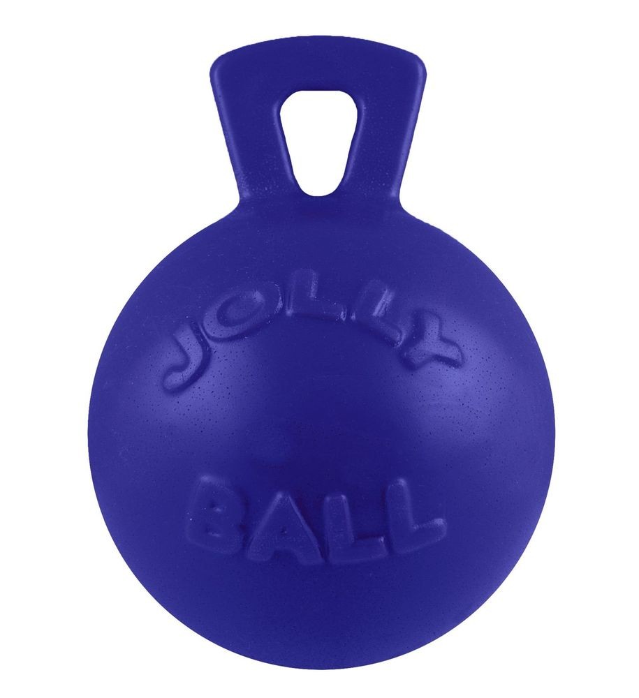 Jolly Pets Tug-N-Toss 10 inch Blue  Rubber Ball with Handle 