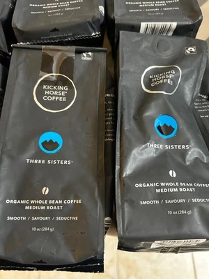 Kicking Horse Coffee Three Sisters Medium Roast Whole Bean Coffee, Pack of 6