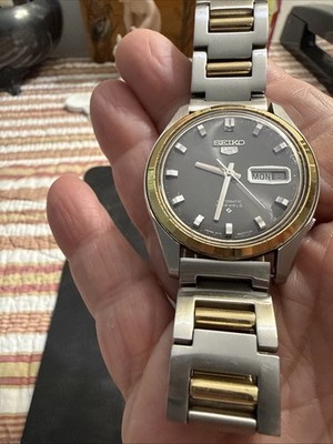 Vintage 1969 Seiko 5 Automatic 6119-8070 21J Waterproof Charcoal Dial