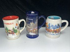 SET OF 3--1990's, 2013, & 2016 Christkindlmarket MUGS CHICAGO FREE SHIPPING