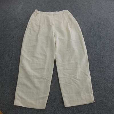 Chinti And Parker Dress Pants Womens 6 White Straight Leg Pleated Elastic Waist