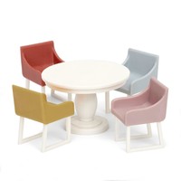 Lundby Basic Dinner Tisch Und 4 StüHle Puppenhaus Esszimmer MöBel Set