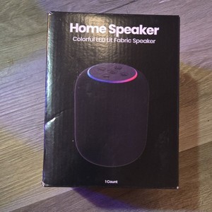 Home Speaker Portable Wireless 10W LED Fabric Oval w/ Strap, USB-C & AUX