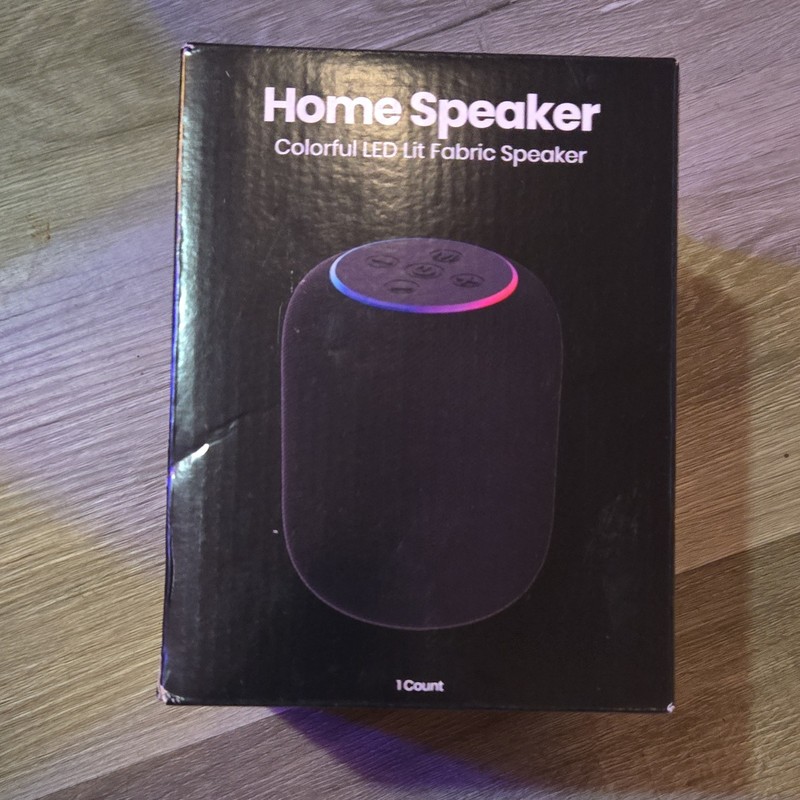Home Speaker Portable Wireless 10W LED Fabric Oval w/ Strap, USB-C & AUX