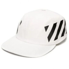 OFF-WHITE Diag Baseball Cap White Cotton Made in Italy Hat  JAPAN new