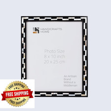 Handicrafts Home 8x10 Picture Frame - Bone Inlay Vintage Style Wall Desk Decor