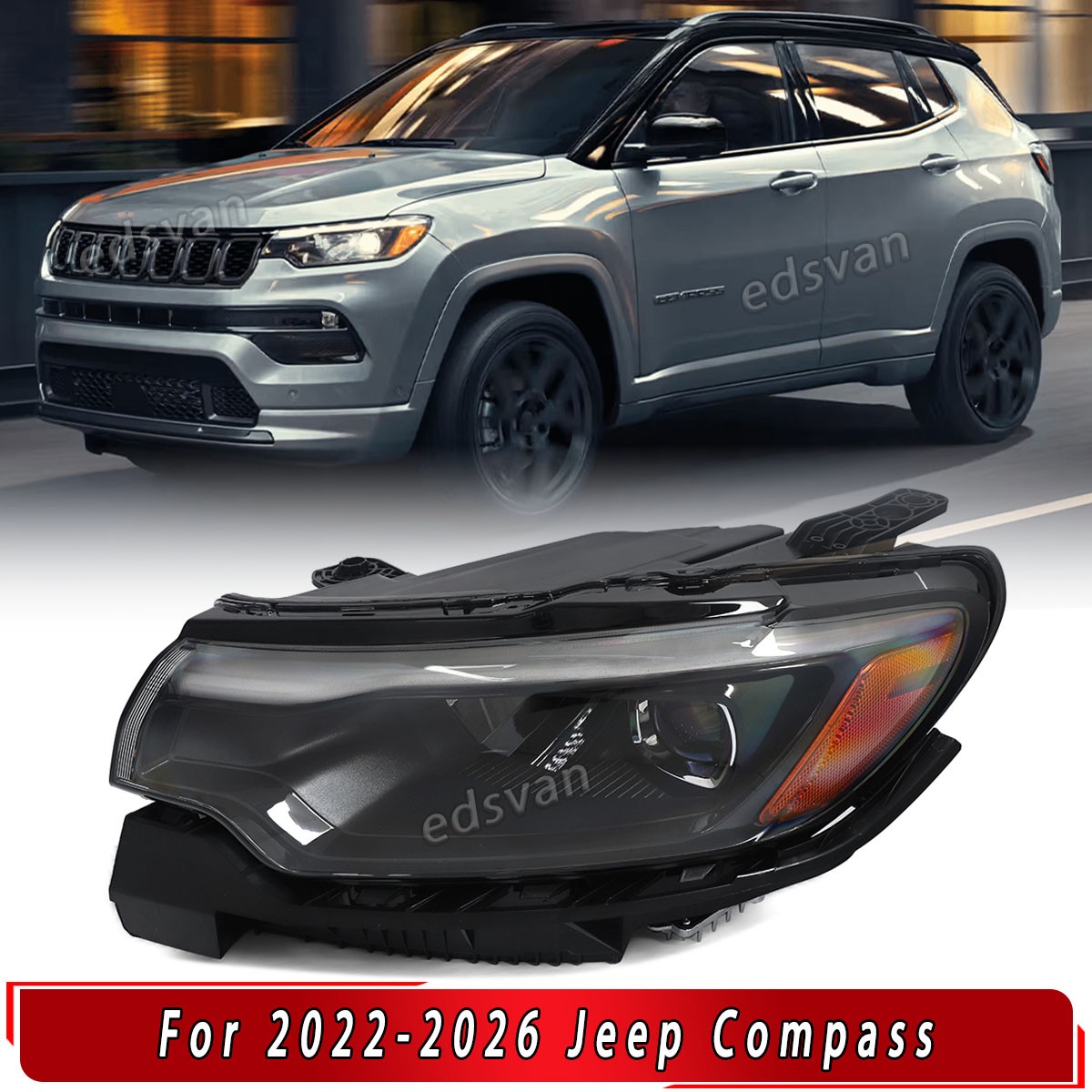 For 2022-2026 Jeep Compass LED Headlight Assembly Left/Driver LH Side 68441587AG