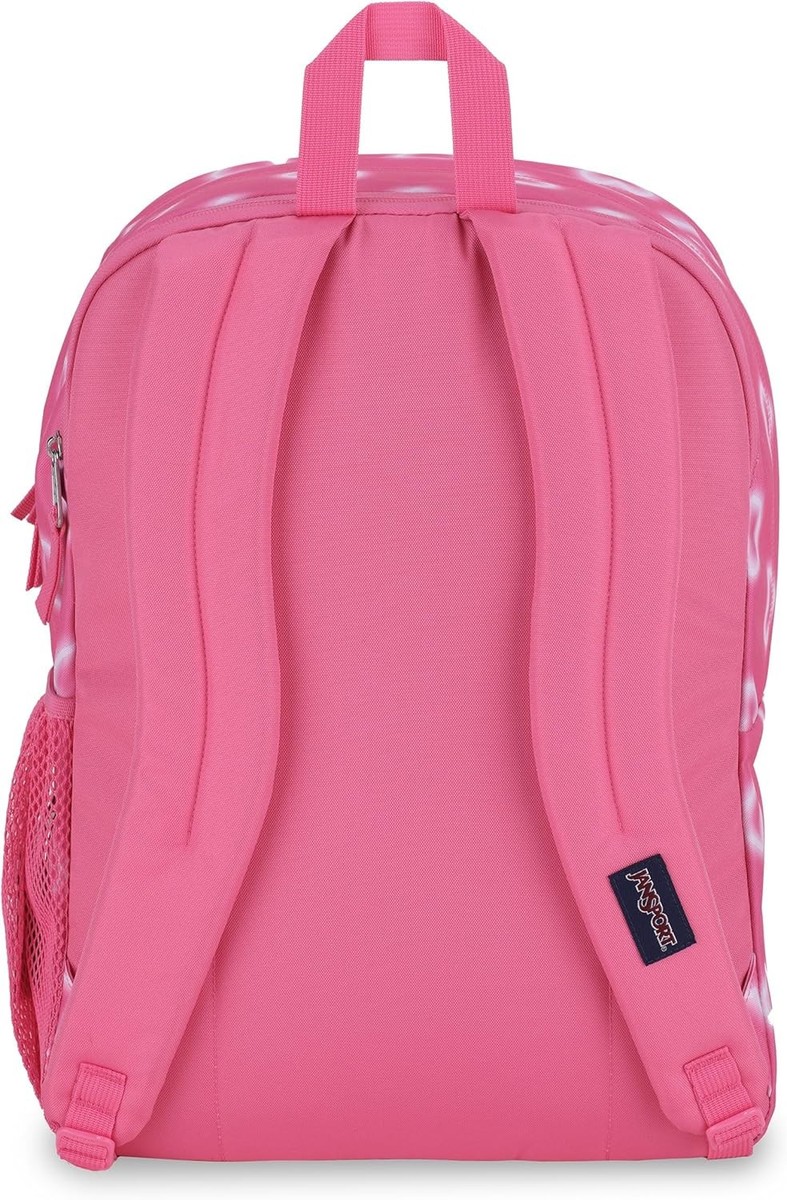 JanSport Laptop Backpack Computer Bag with Happy Hearts Pink