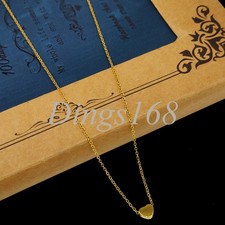 18K Yellow Gold Filled Love Heart Pendant 16"/18" Choker Chain Necklace Gift Box