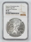 2020-P Silver American Eagle NGC MS70 Emergency Production 1oz $1