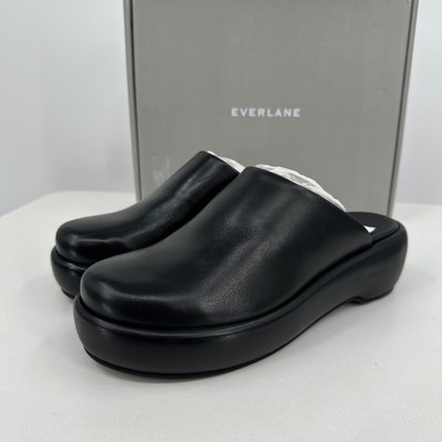 Everlane The Puffa Flatform in Black Leather size 8 Women's Chunky Platform Clog