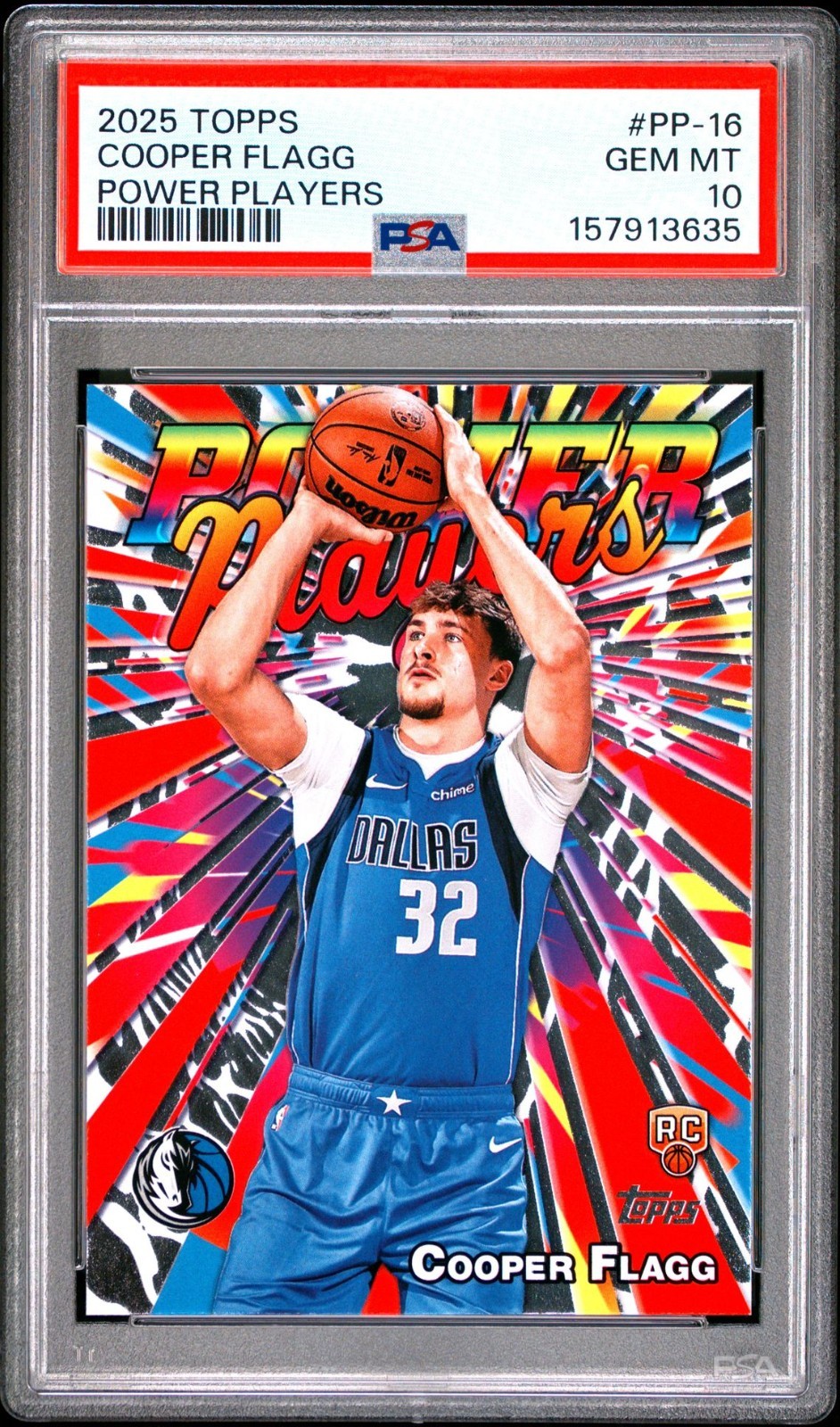 2025-26 Topps Cooper Flagg RC Power Players Mavericks Rookie PSA 10 Gem Mint