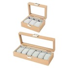 Watch Organizer Case Anti Scratch Wooden Stylish for Men Storage Box Clear Glass